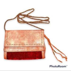 Dv FAUX LEATHER VELVET TASSEL CROSSBODY DOLCE VITA